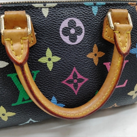Authentic LOUIS VUITTON Multicolor Mini Sac HL Speedy in Black. - Picture 14 of 16